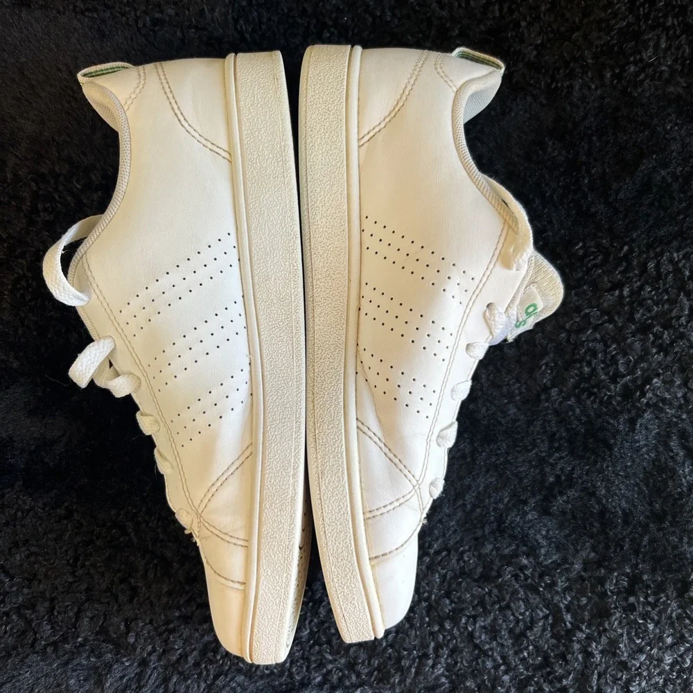 adidas Womens Advantage Base Tennis Shoes White Green Sneakers Sz 4.5‎